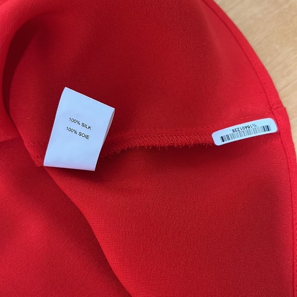 Ramy Brook Red Silk Open-Shoulder Blouse - Picture 6 of 12